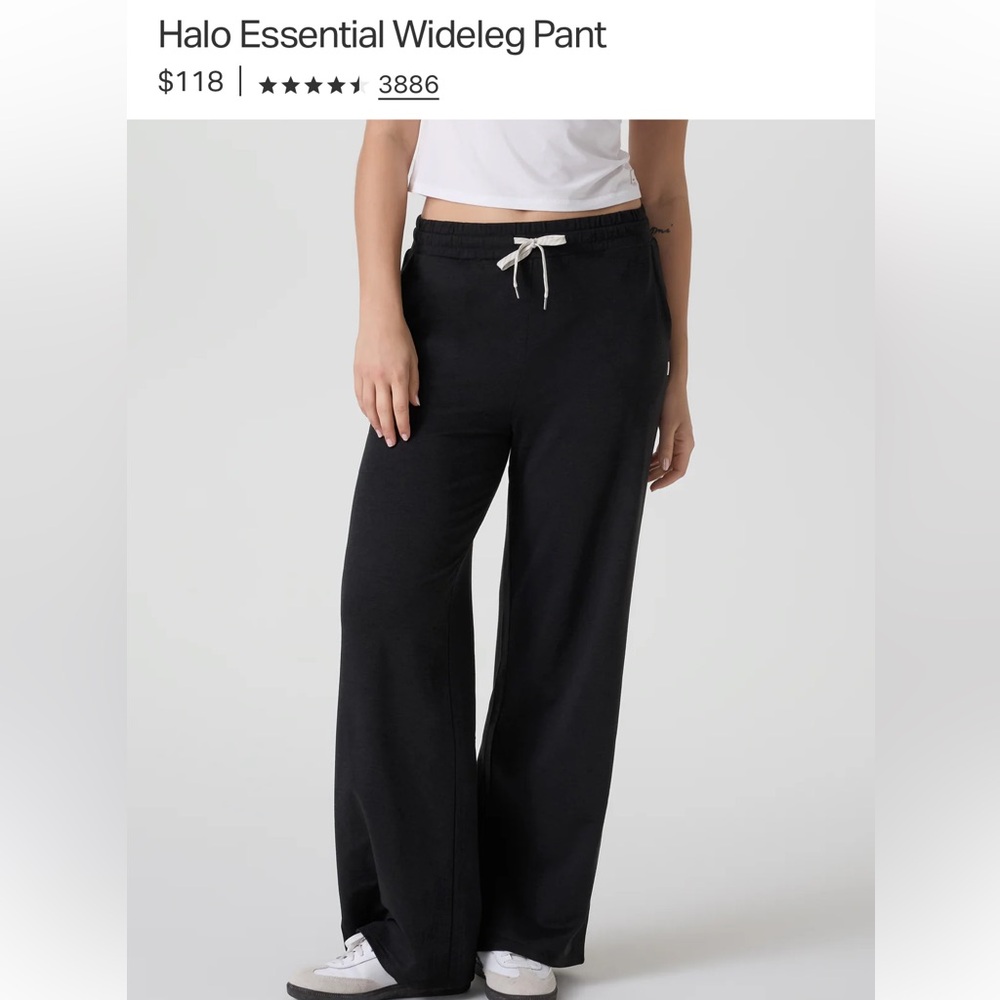 Halo Essential Wideleg Pant - Black